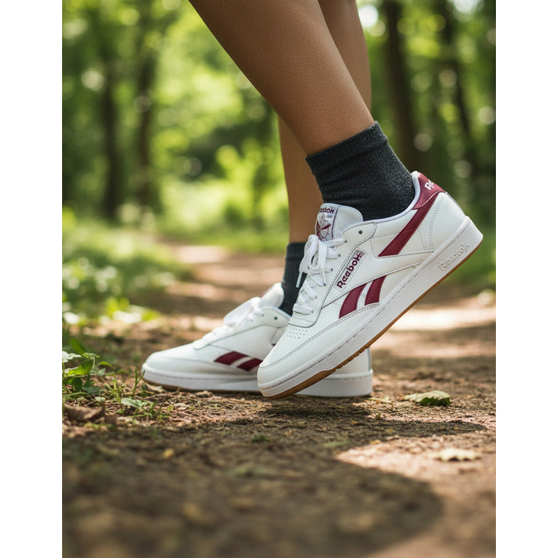 Zapatillas Reebok Mujer Prime Set Plus Blanco/Burdeo