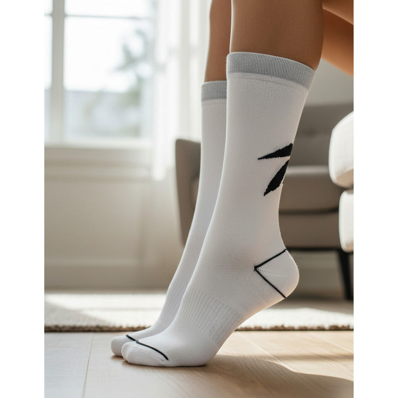 Calcetines Deportivos Reebok Unisex Tech Style Crew Blanco