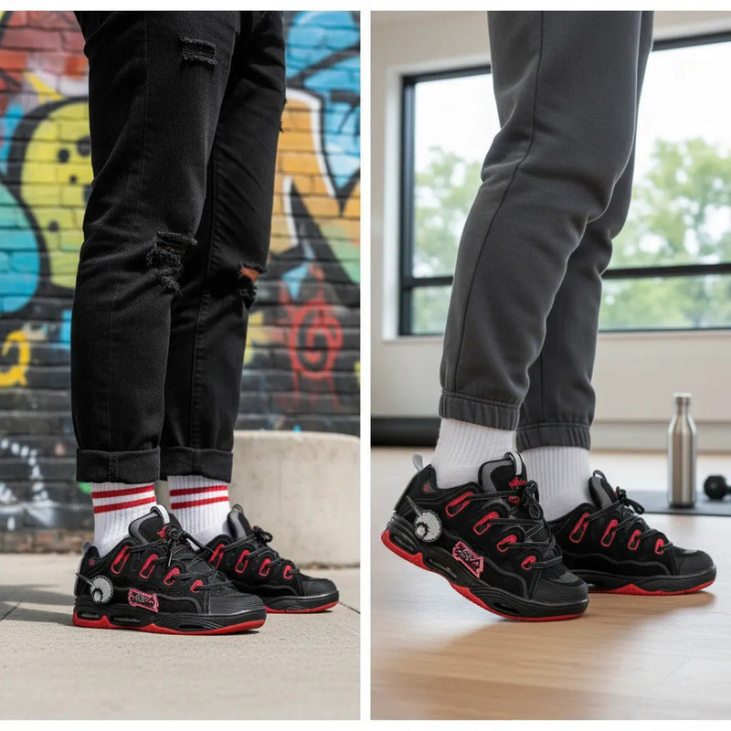 Zapatillas Osiris Hombre D3 2001 Black Red Velcro