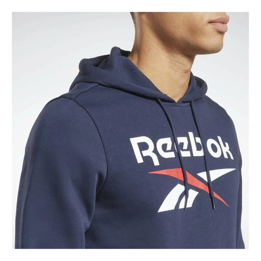 Poleron Reebok Hombre Big Logo Fleece Hoodie Azul