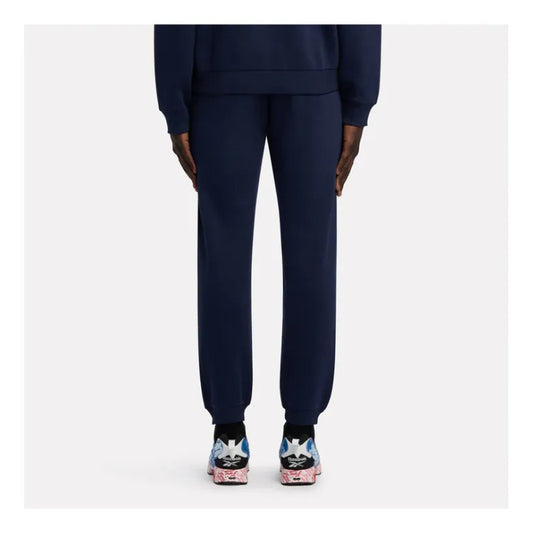 Pantalon Buzo Deportivo Reebok Hombre Small Logo Fleece Cuff Azul