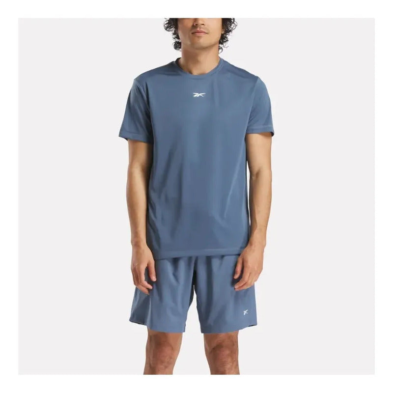 Polera Reebok Hombre Train Melange Tech Tee Gris