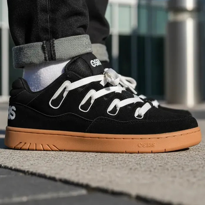 Zapatillas Osiris D3.s Para Hombre, Ancho Estándar Negro Blanco Cafe Lisa 8 Us
