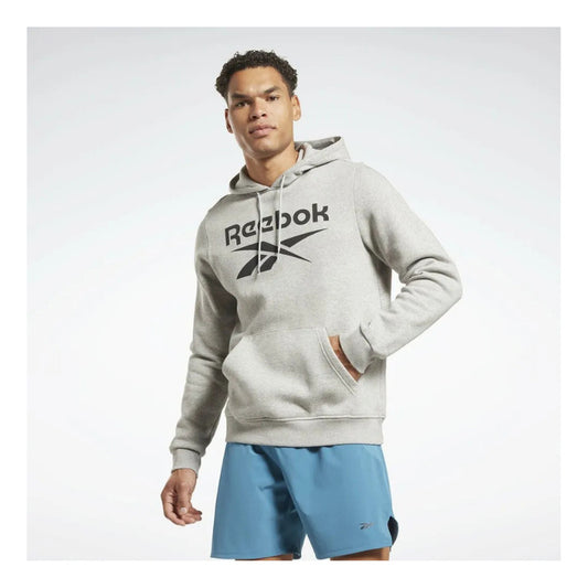 Poleron Reebok Hombre Big Logo Fleece Hoodie Gris