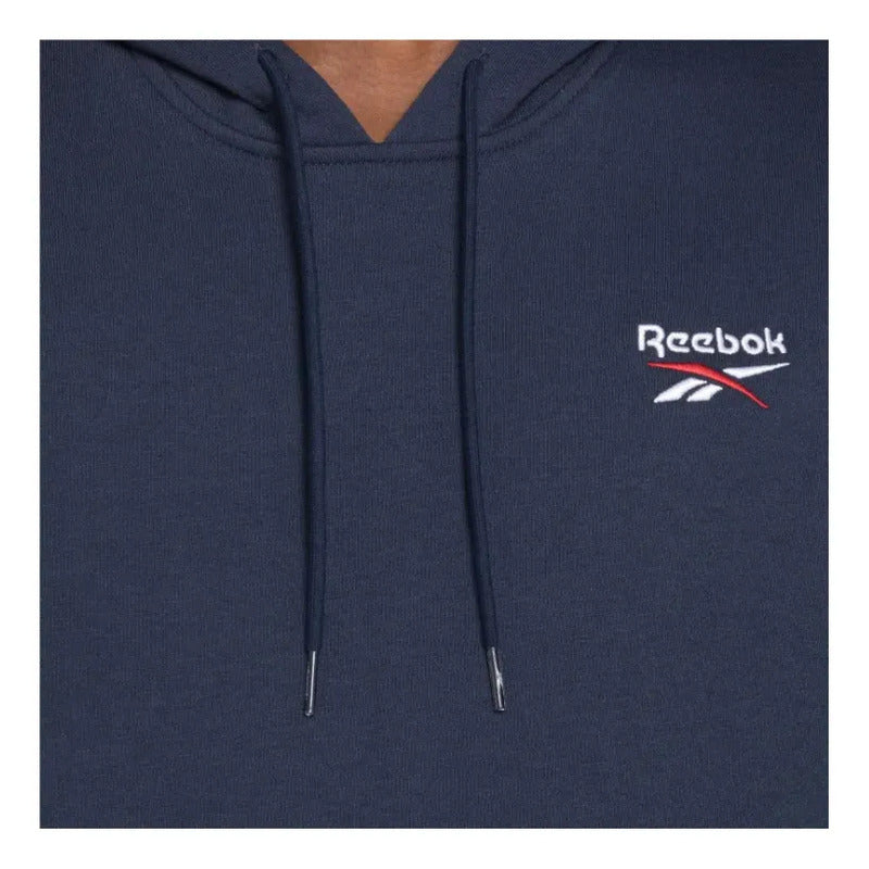 Poleron Reebok Deportivo Hombre Small Logo Fleece Azul
