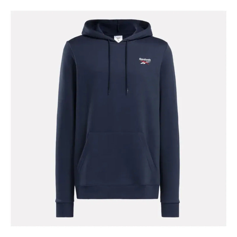 Poleron Reebok Deportivo Hombre Small Logo Fleece Azul