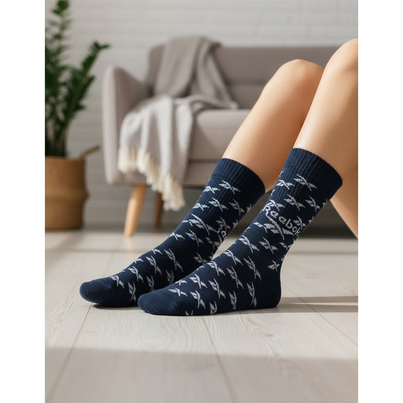 Calcetines Reebok Unisex Cl Fo Crew Sock 3p Azul/Blanco/Verde