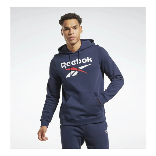 Poleron Reebok Hombre Big Logo Fleece Hoodie Azul