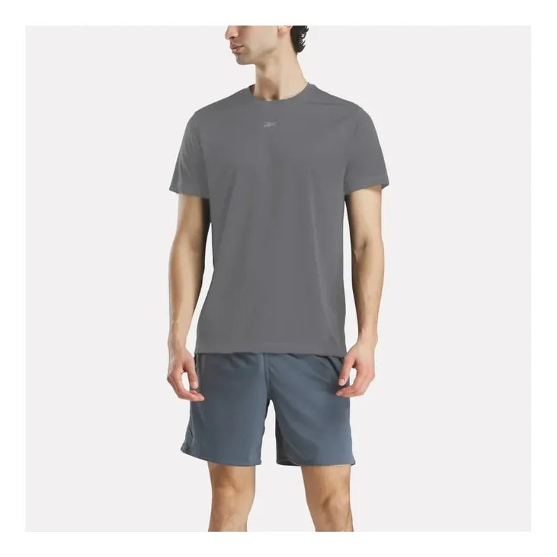 Polera Reebok Hombre Train Ss Tech Tee Gris
