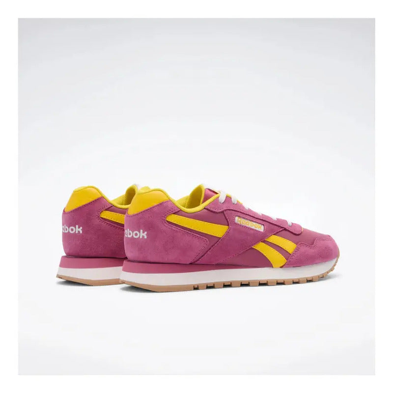 Zapatillas Reebok Mujer Modelo Glide Rosado - Amarillo