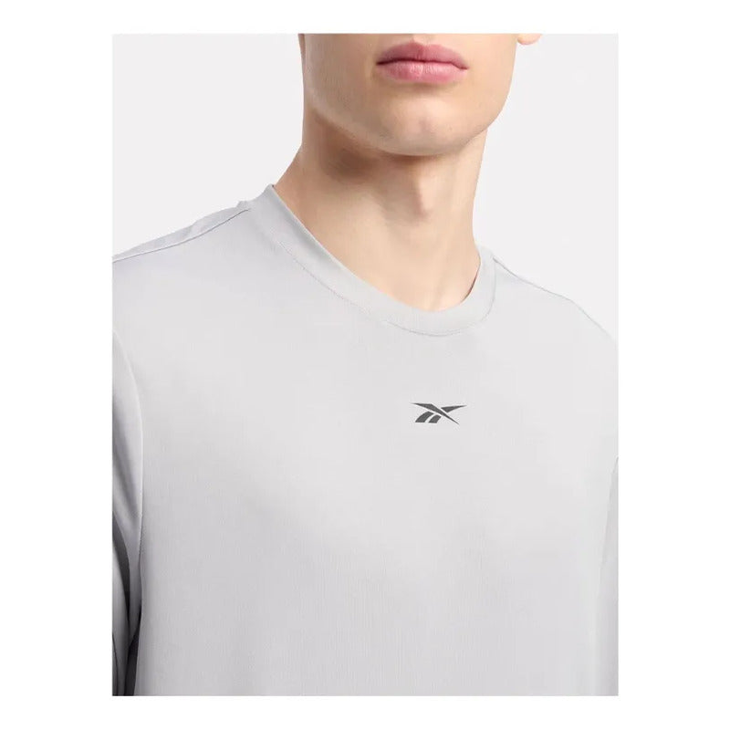 Polera Reebok Hombre Train Ls Tech Gris
