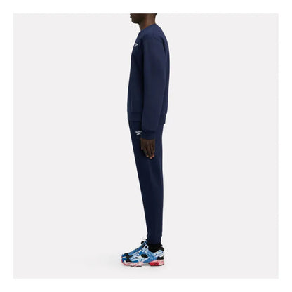 Pantalon Buzo Deportivo Reebok Hombre Small Logo Fleece Cuff Azul