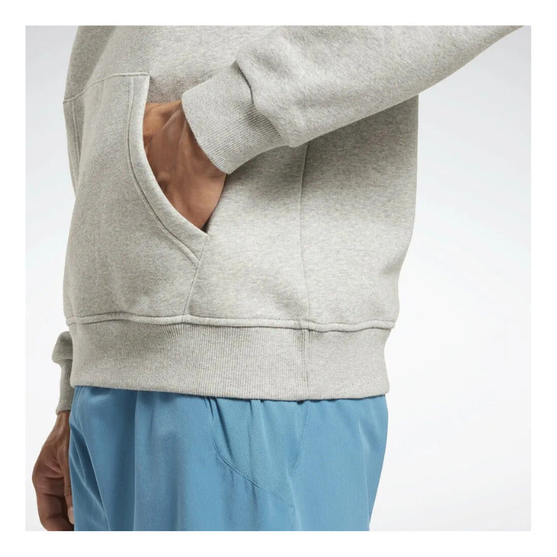 Poleron Reebok Hombre Big Logo Fleece Hoodie Gris