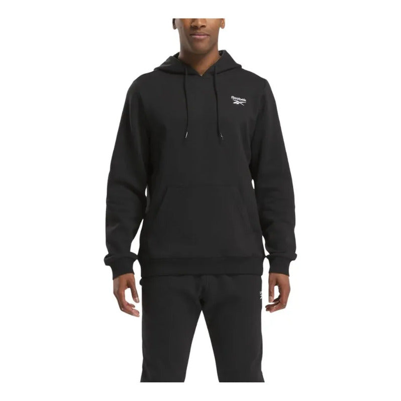Poleron Reebok Deportivo Hombre Small Logo Fleece Negro