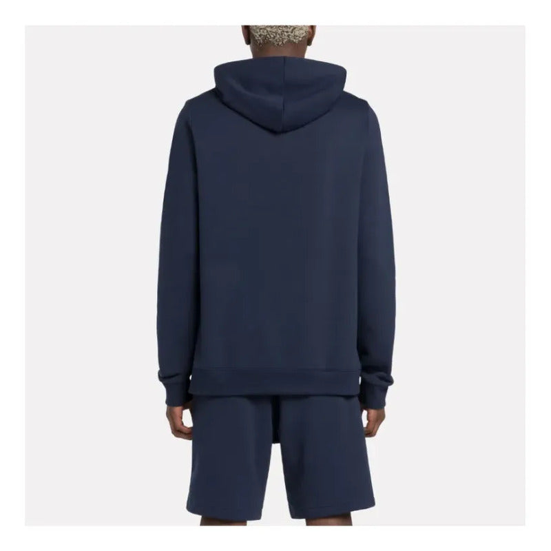 Poleron Reebok Deportivo Hombre Small Logo Fleece Azul